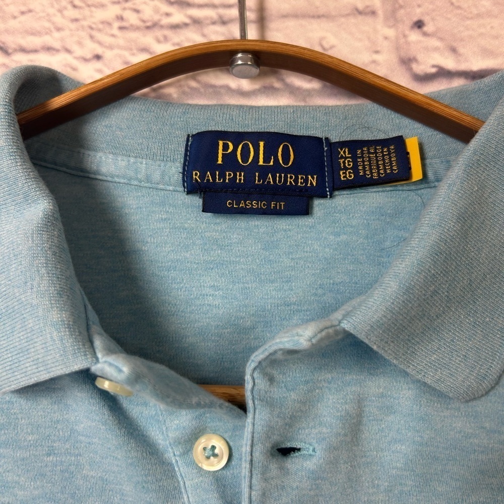 Polo by Ralph Lauren Men's Blue Polo Shirt. Size XL. - Picture 3 of 7